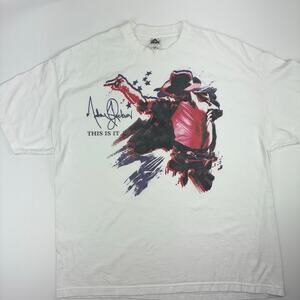 Michael Jackson This Is It Graphic Tee 2XL Y2K Concert Band Shirt White
